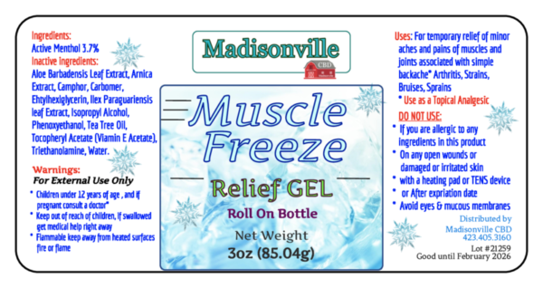 Muscle Freeze Pain Relief Gel